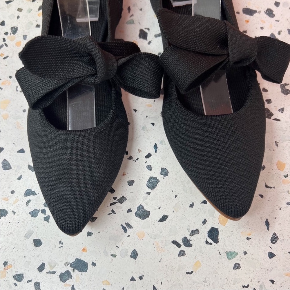 Rothy’s Black Mary Jane Tie Front Women’s Pointed Flats Sz 8 discontinued